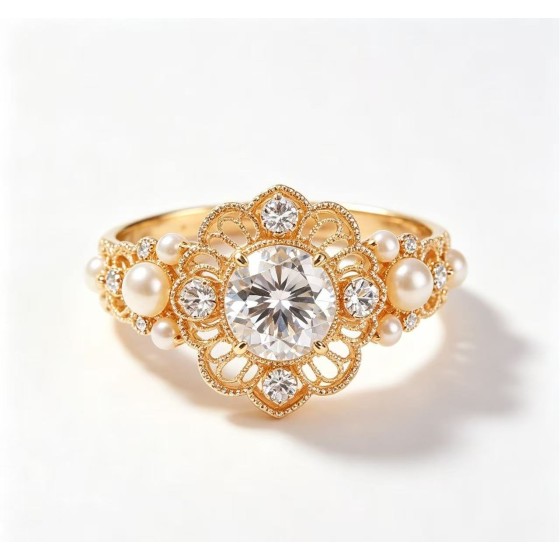 European Classical Lace Bridal Ring