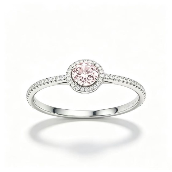 Aurelia Elegance bridal slim pink diamond ring
