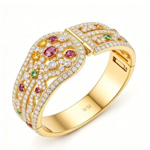 WM Solid 18K Gold Neo‑European Wedding Band Ring