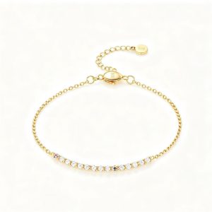 WM Solid 18K Gold Neo‑European Bridal Chain Bracelet