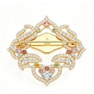 WM Solid 18K Gold Neo‑European Bridal Necklace