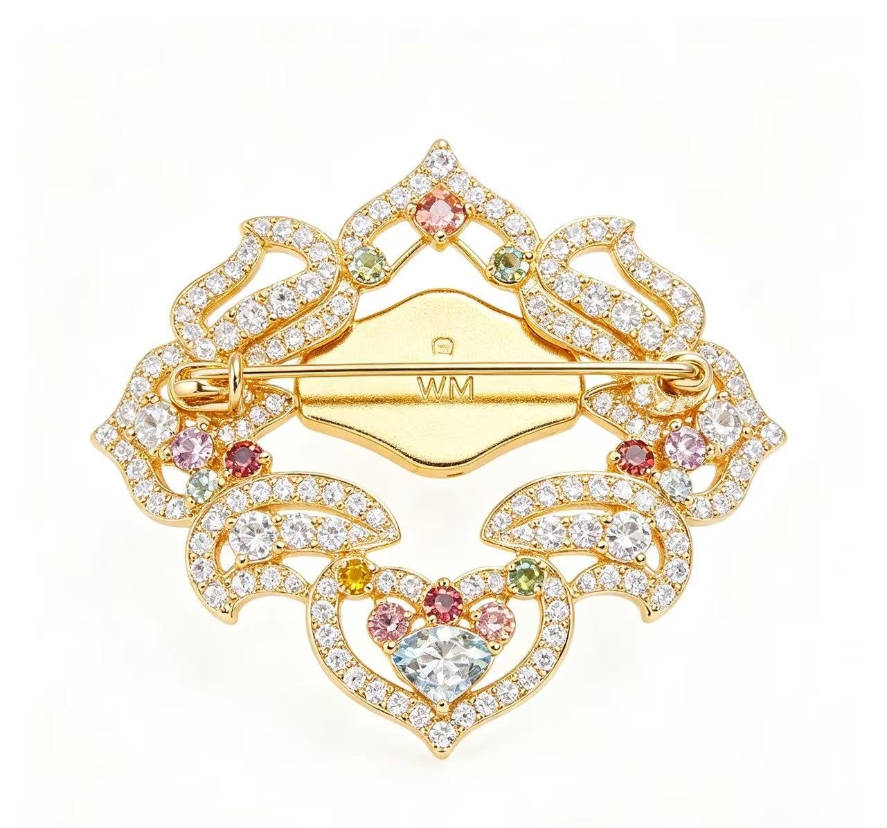 WM Solid 18K Gold Neo‑European Bridal Necklace