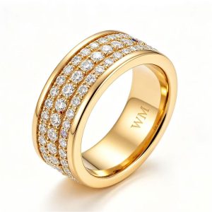 WM Solid 18K Gold Bridal Diamond Brooch