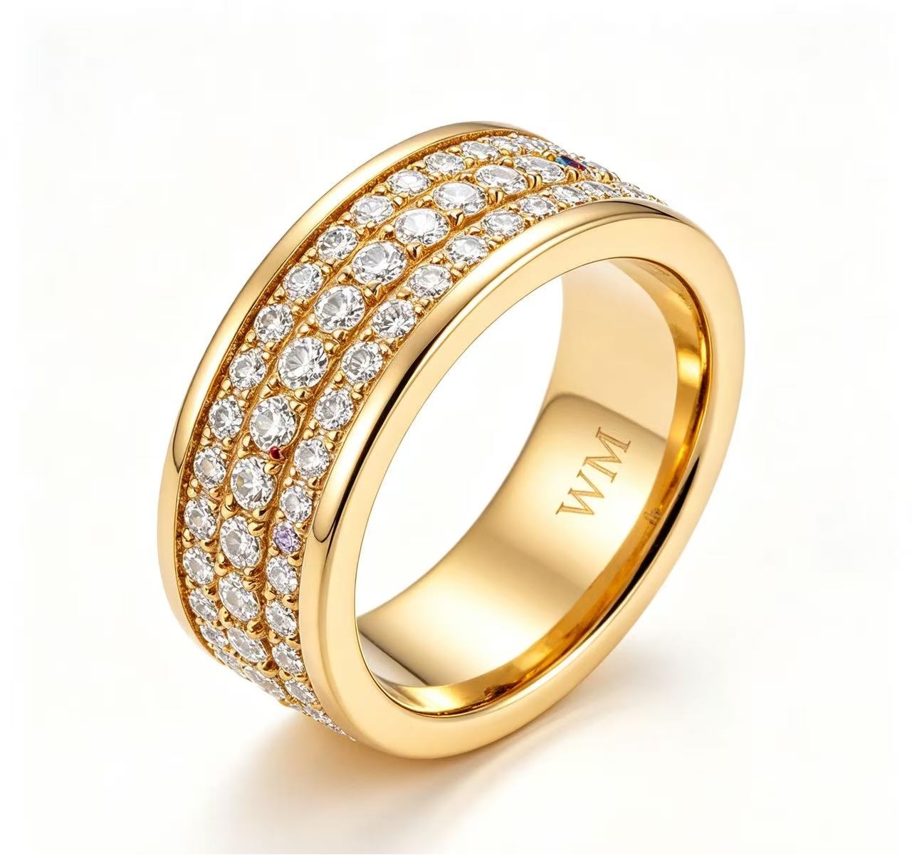WM Solid 18K Gold Bridal Diamond Brooch